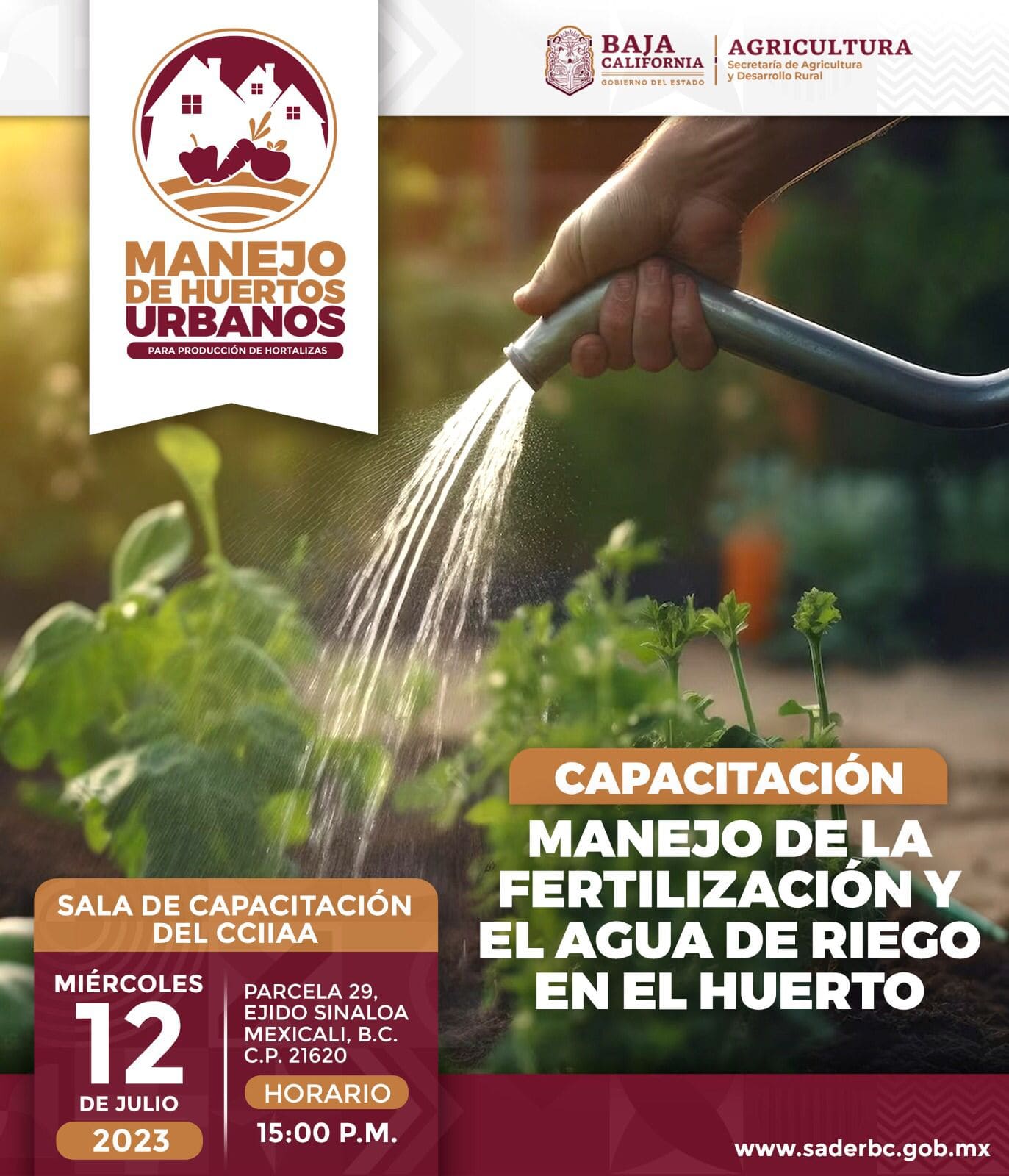 EXHORTA SADERBC A PARTICIPAR EN CAPACITACIÓN SOBRE FERTILIZACIÓN Y AGUA EN TU HUERTO DE TRASPATIO