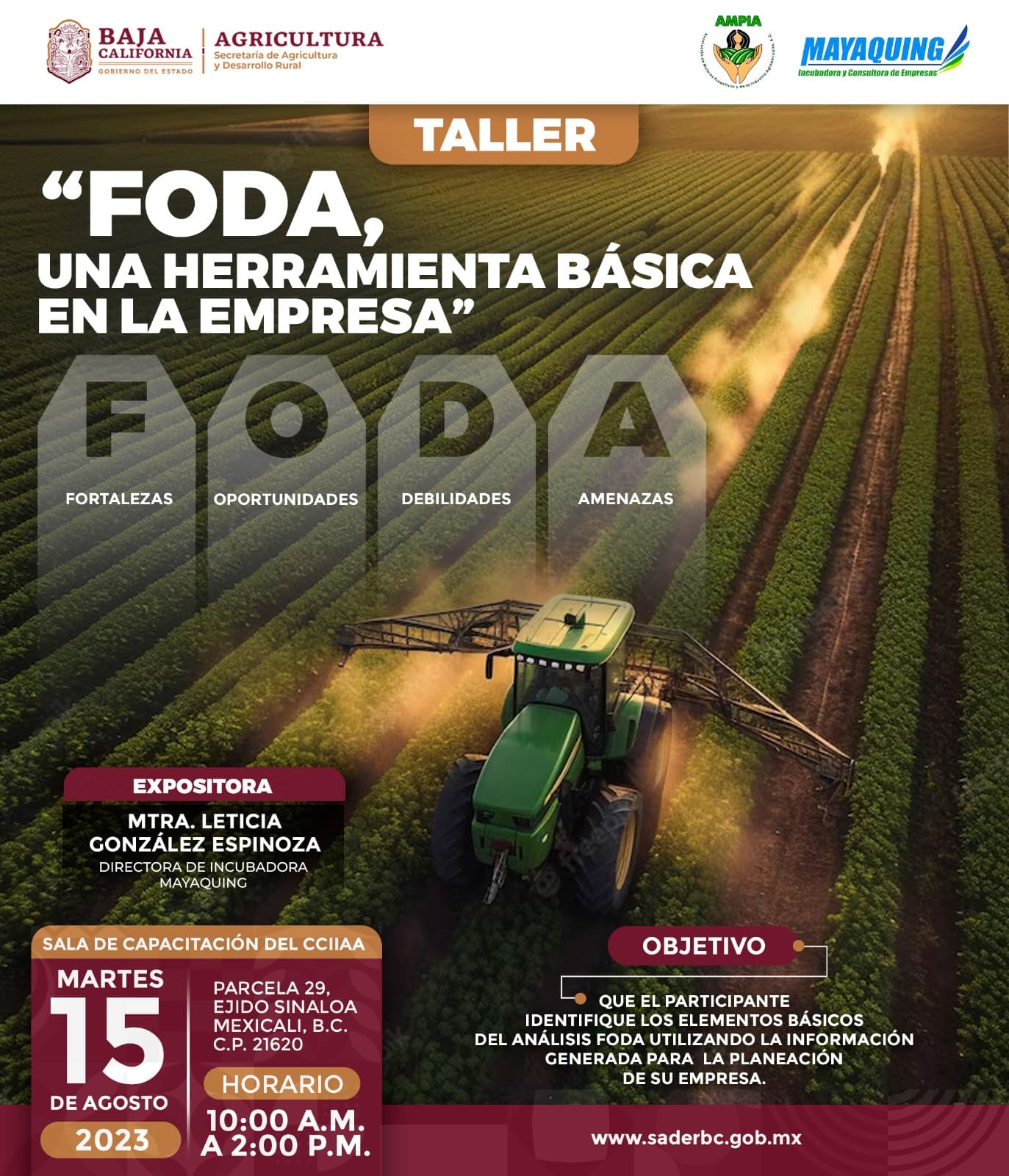 INVITA SADERBC A MICRO Y PEQUEÑAS AGROEMPRESAS A CONOCER LAS HERRAMIENTAS BÁSICAS PARA SU OPERACIÓN