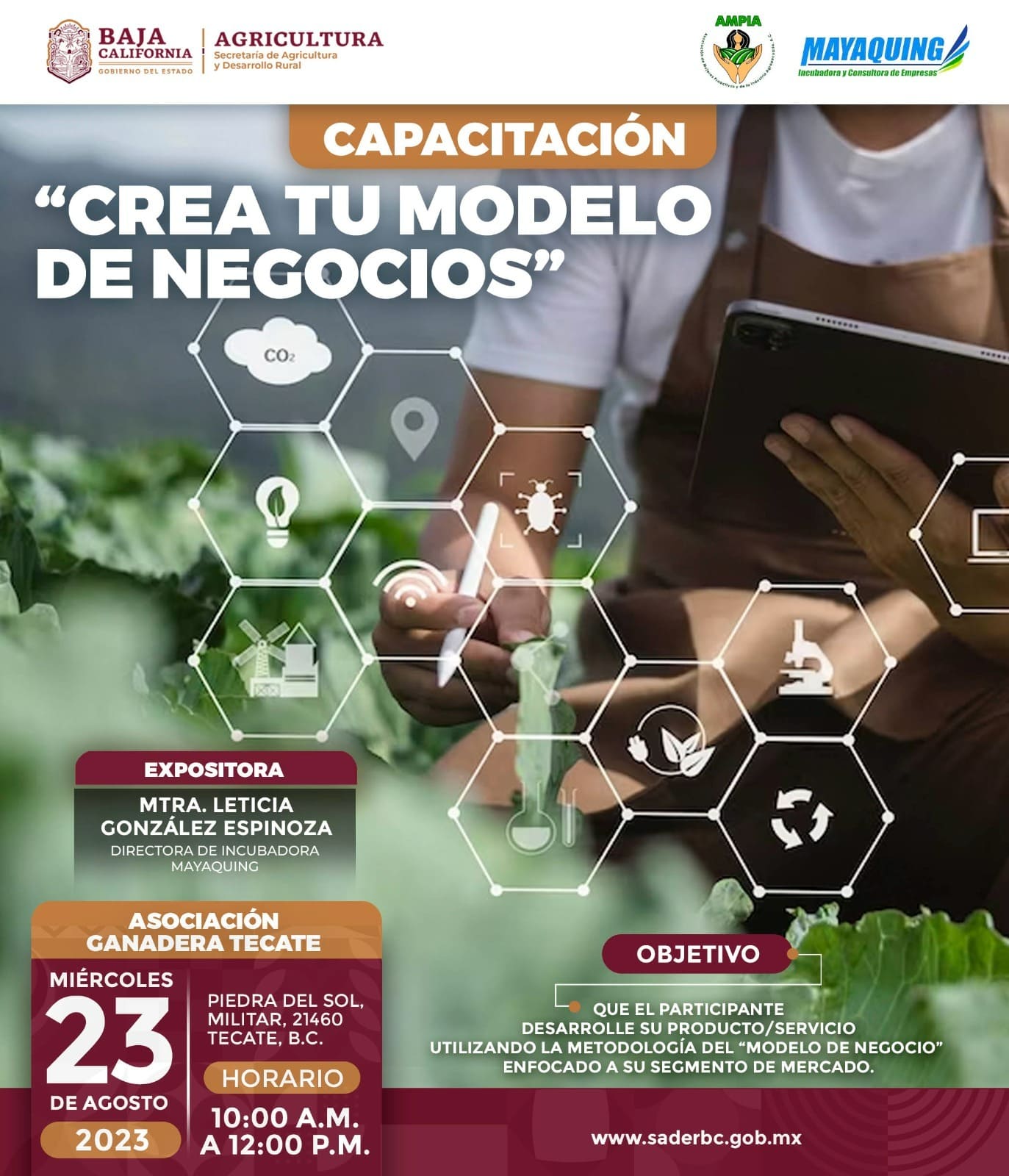 INVITA SADERBC A CREAR TU MODELO DE NEGOCIO AGROPECUARIO