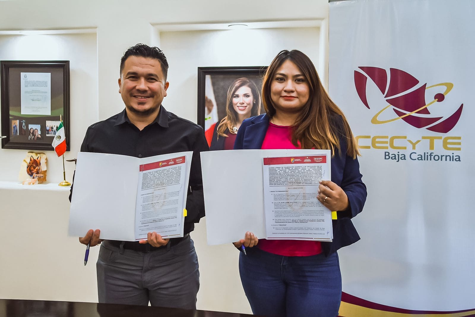 FIRMA CECYTE BC CONVENIO DE COLABORACIÓN CON JUVENTUD BC, BISOM Y UPBC A BENEFICIO DE ESTUDIANTES