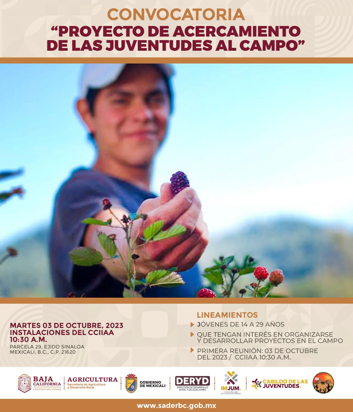 IMPULSA SADERBC PARTICIPACIÓN DE LAS JUVENTUDES EN PROYECTO PARA EL CAMPO CACHANILLA