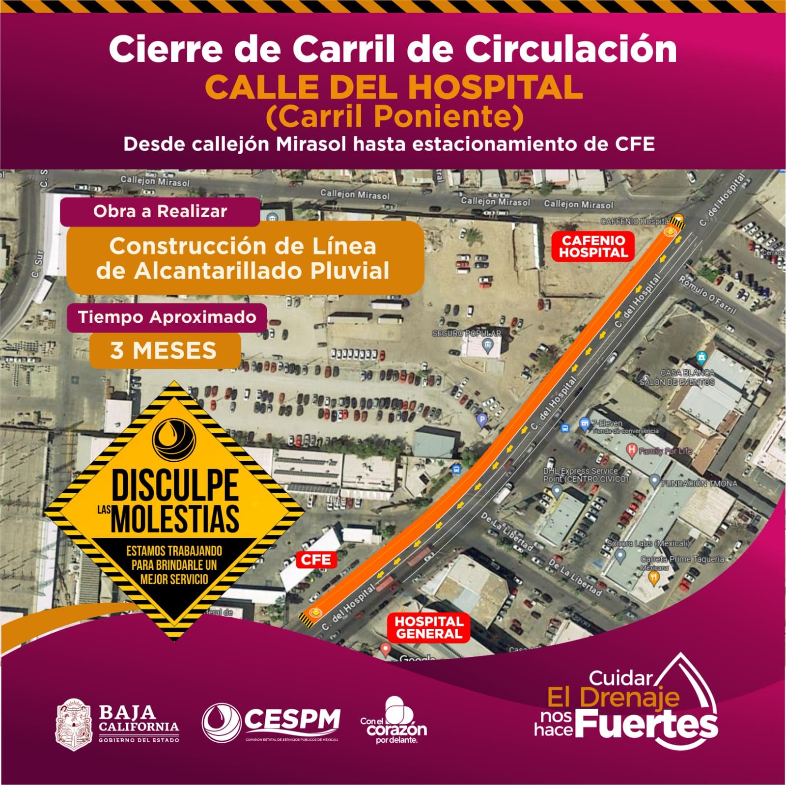 INICIARÁ CESPM OBRA DE DRENAJE PLUVIAL EN EL CENTRO CÍVICO DE MEXICALI